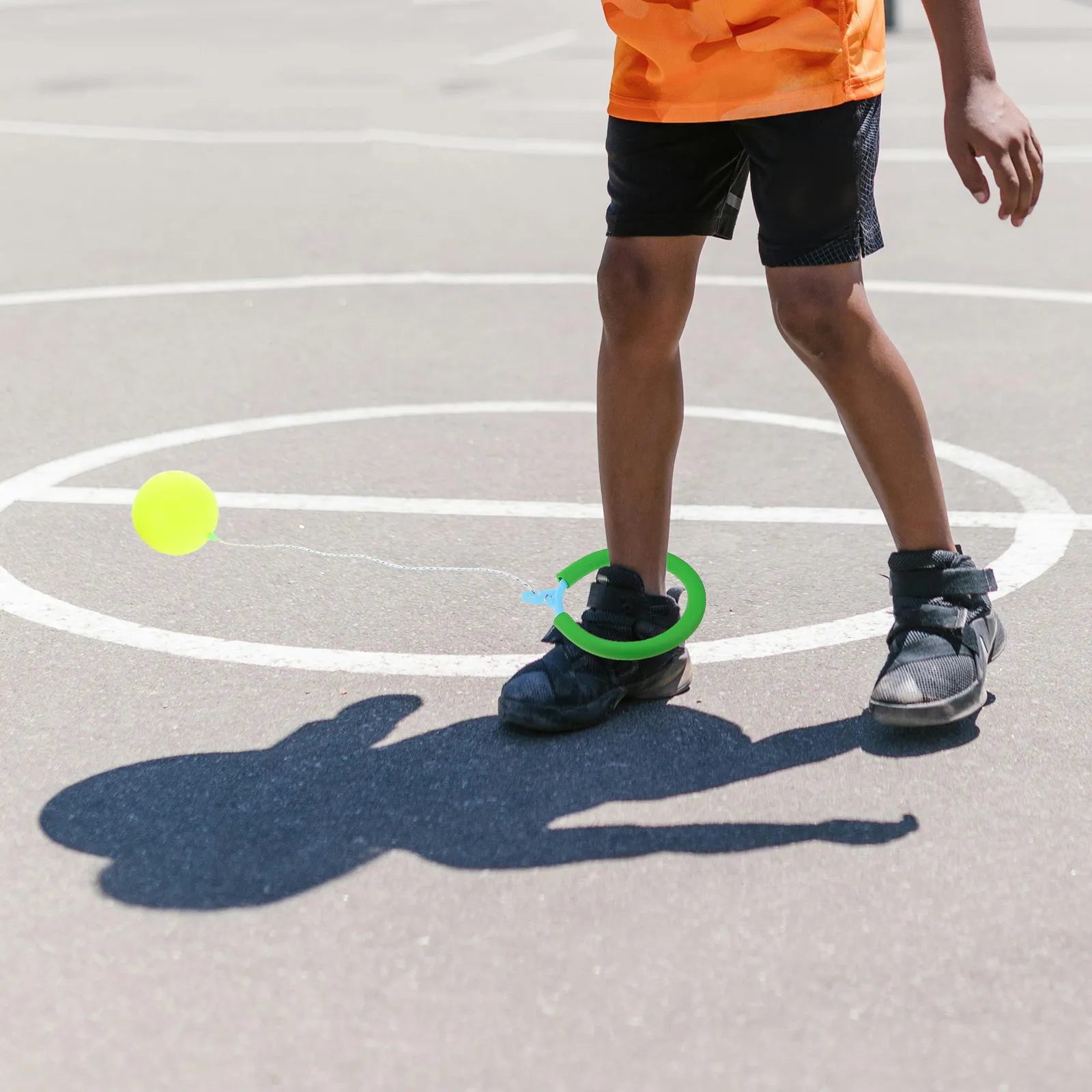 2Pcs Glowing Ankle Skip Ball Plastic Rotating Ring Exercise Equipment for Kids Adults Balance Training Outdoor Indoor Fitness