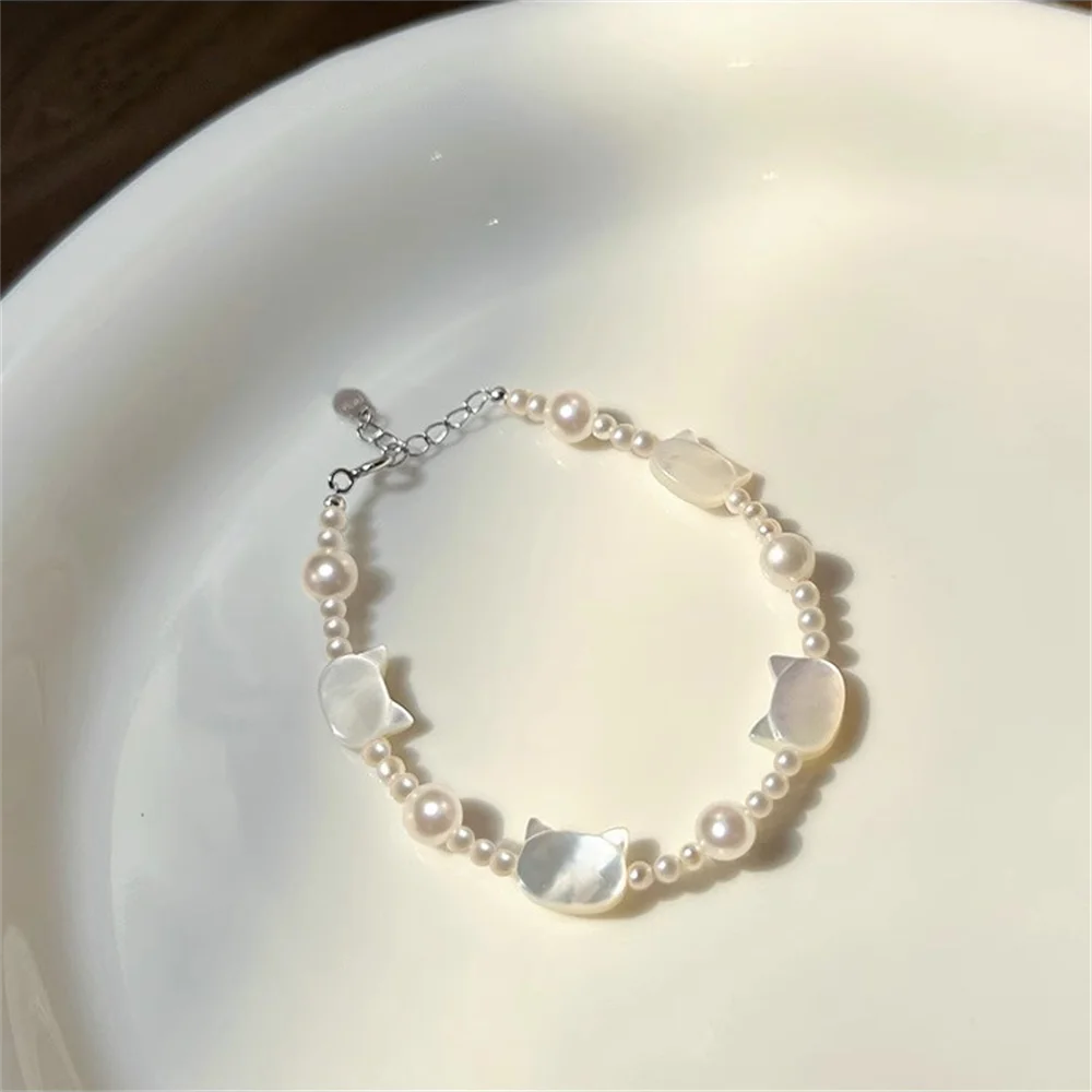 

Korean S925 Bracelet - Shell Cat Pearl, INS Luxury Sweet Niche Elegant Women