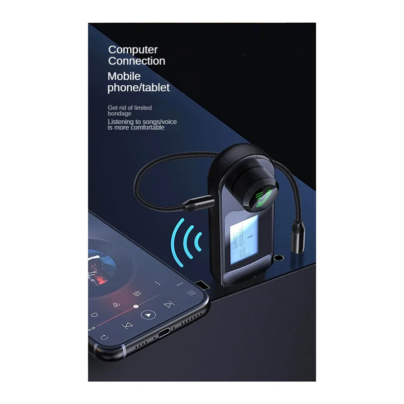 เครื่องส่งสัญญาณเสียง Bluetooth เครื่องส่งสัญญาณอะแดปเตอร์ไร้สาย 2 ใน 1 พร้อมไมโครโฟนโทรเสียงทีวี