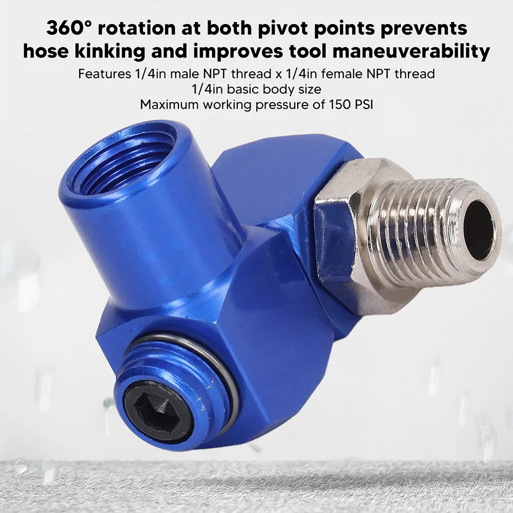 For Extended Tasks Air Fitting Connector Operator Fatigue Bule Suitable For Motorcycle Anodized Aluminum Material