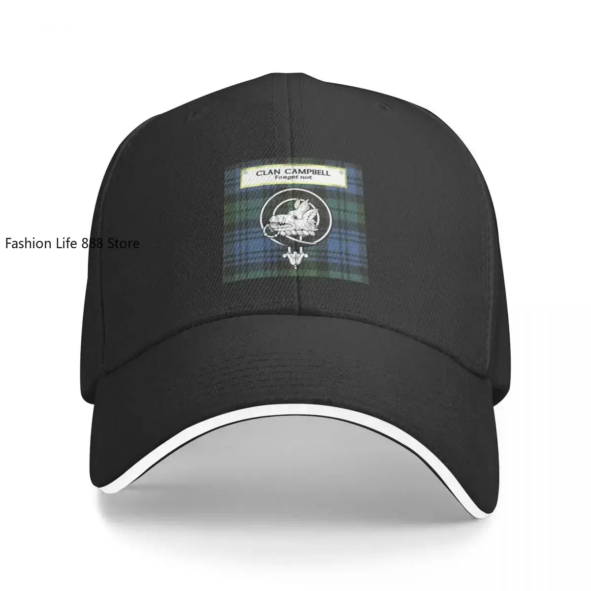 Clan Campbell Tartan, Badge and Motto Baseball Cap Hat Man For The Sun summer hat Visor Beach Outing For Women Men's