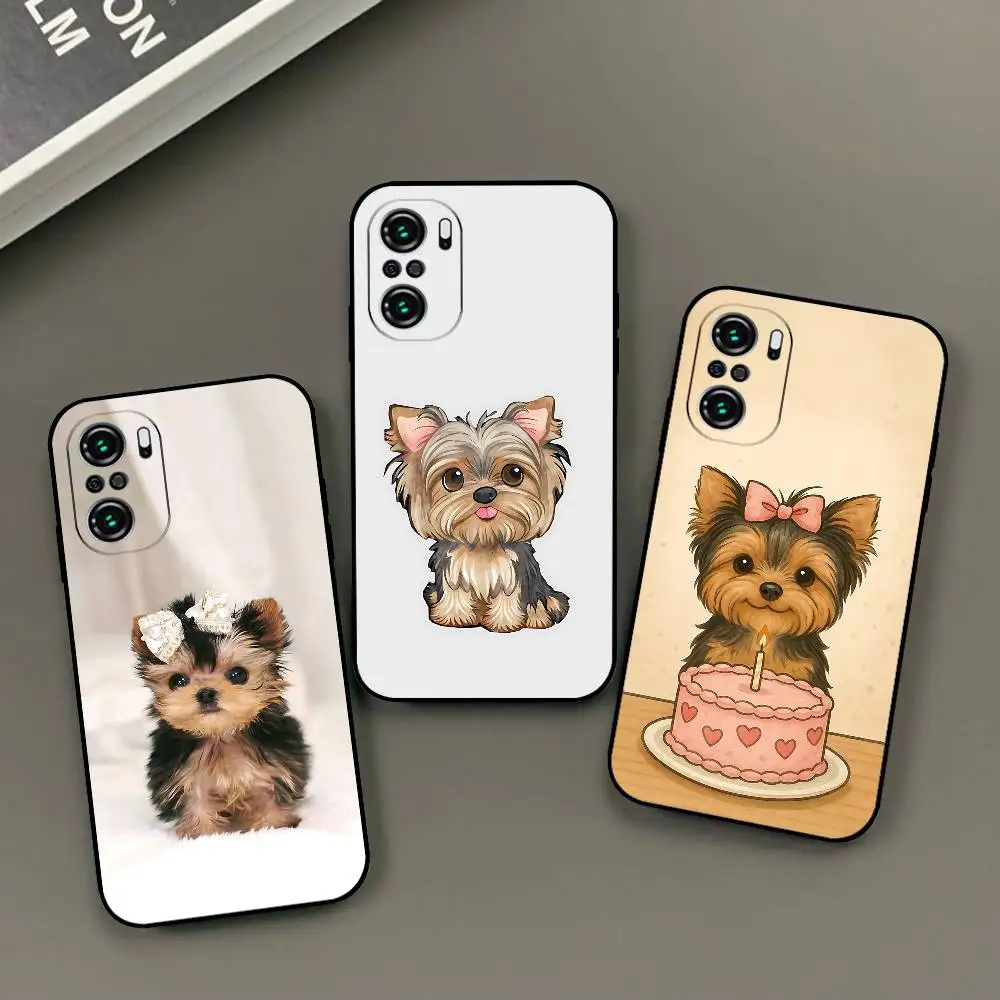 

Yorkshire Terrier Dog Phone Case Black Phone Case For Xiaomi 11 12 Redmi Note 11 5G 8T 9A 9 10T Note8Pro Note9 12S Ultra