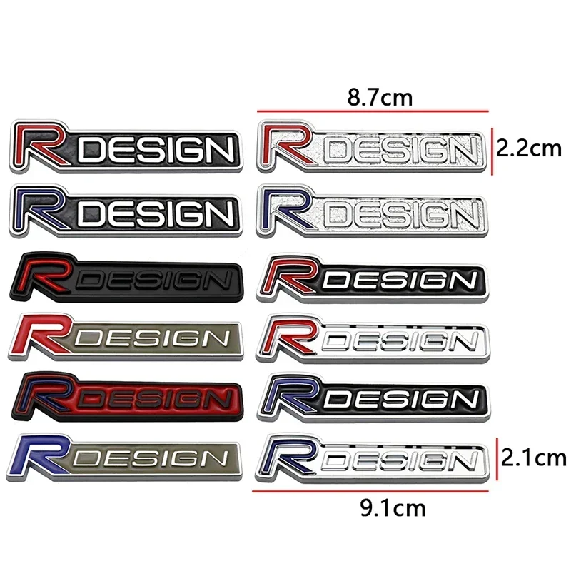 Car Front Hood Grille Emblem R Design Logo for Volvo V70XC S60L S70 S80 V50 XC70 XC80 Auto 3D Bagde Sticker Accessories