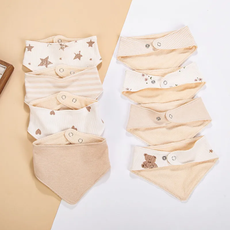 

1pc Pure Cotton Plush Baby Bib Cartoon Adjustable Buttons Newborn Feeding Burp Cloths Saliva Towel Baby Boys Girls Feeding Bibs