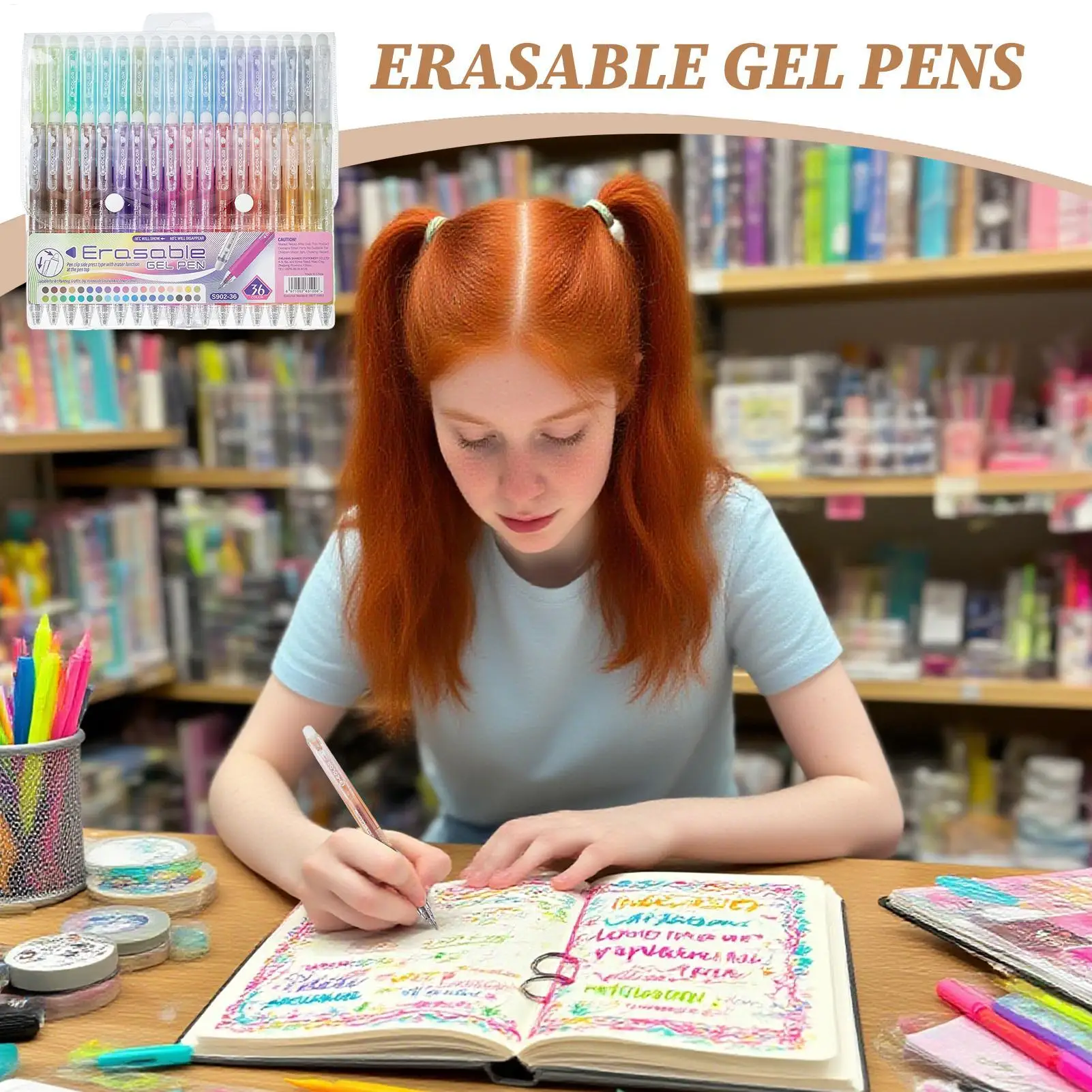 

Erasable Gel Pens 36-Piece Multicolor Ink Pen For School Writing Supplies Study Accessories For Drawing Marking Coloring