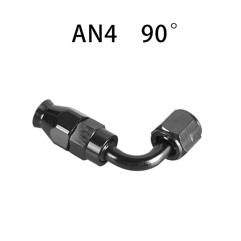 AN4/6/8/10/12 Recht 0 ° /45 ° /90 ° /120 ° /180 °   Graad PTFE olie brandstof draaibare slanguiteinde olie slanguiteinde adapterset zwart