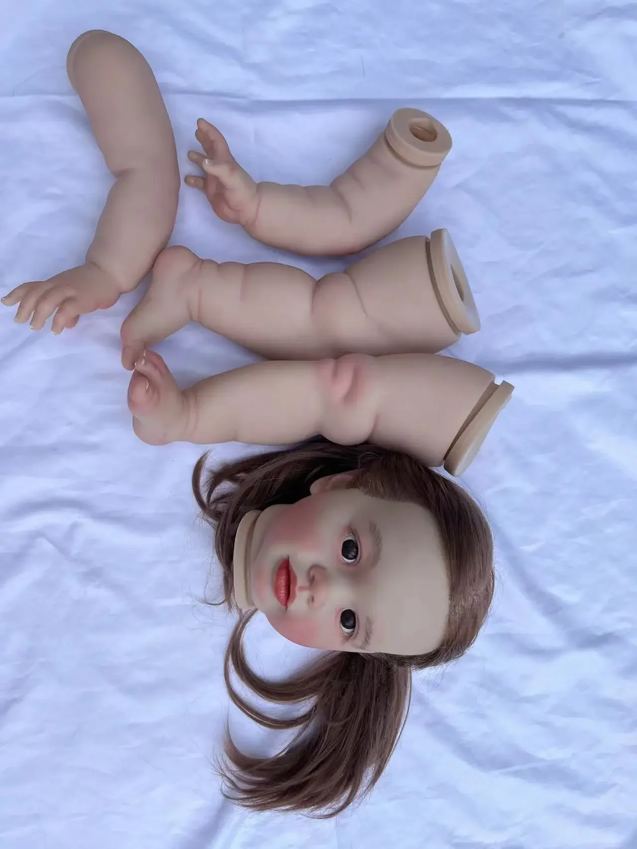 تخصيص محدود العرض 26 بوصة تولد من جديد الطفل بيبا مع الشعر الجذور اليدوية صور حقيقية رسمت عدة DIY جزء هدية الكريسماس