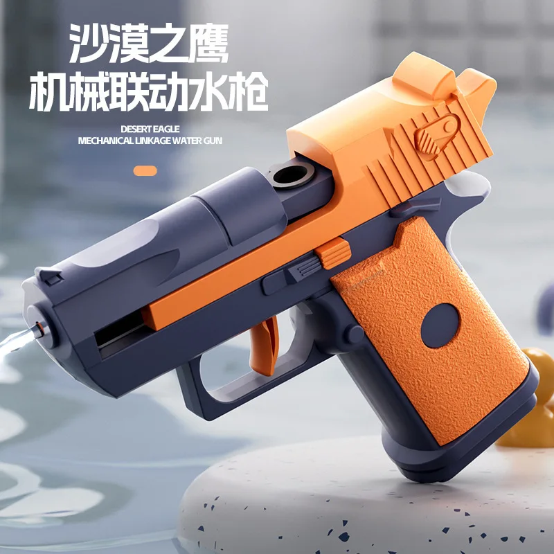 Pistola de agua de tiro continuo mecánico Mini Desert Eagle para niños, pistola pequeña, juguete para disparar, playa al aire libre, caliente, Verano