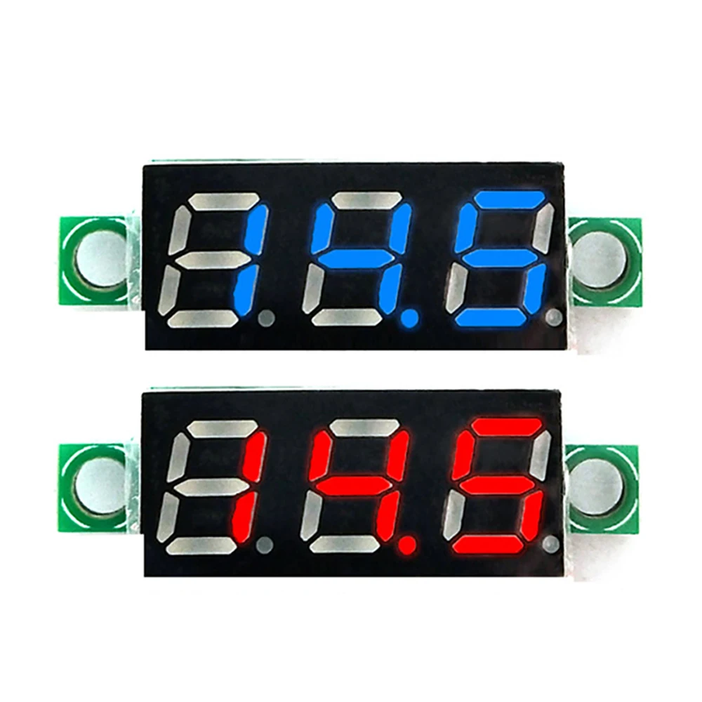 0.28 Inch Ultra-small Digital DC LED Voltmeter Three-wire DC0-100V Voltmeter Car Mobile Power Voltage Tester Detector 12V