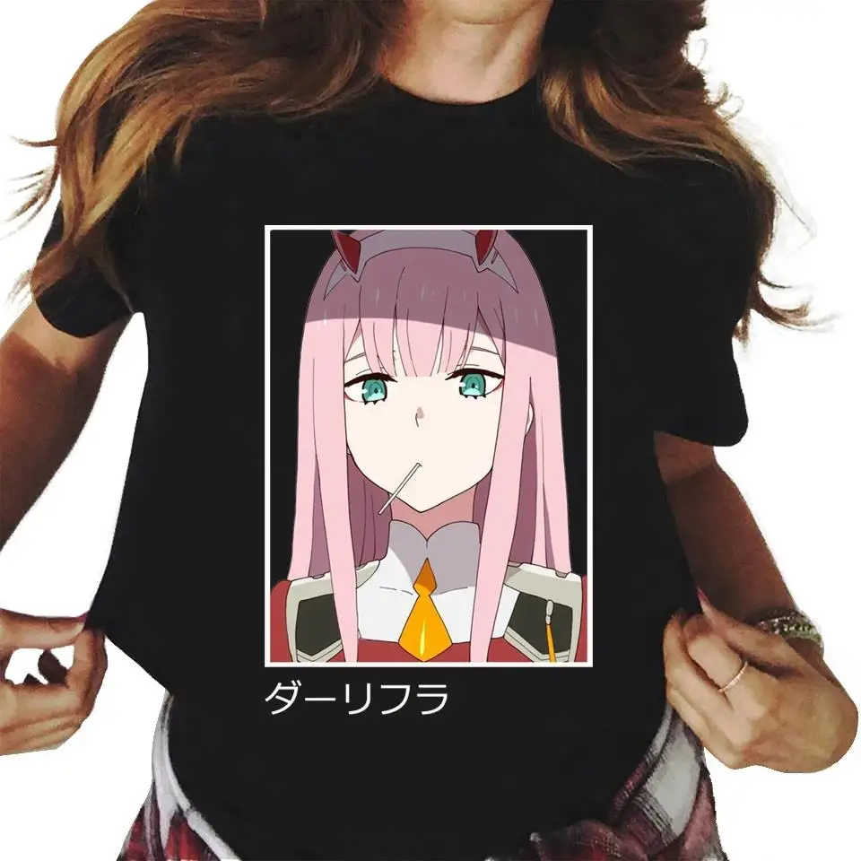 Anime Darling In The Franxx Zero Two Print T Shirt Men Women Fashion Casual Streetwear Short Sleeve Plus Size Unisex T Shirt