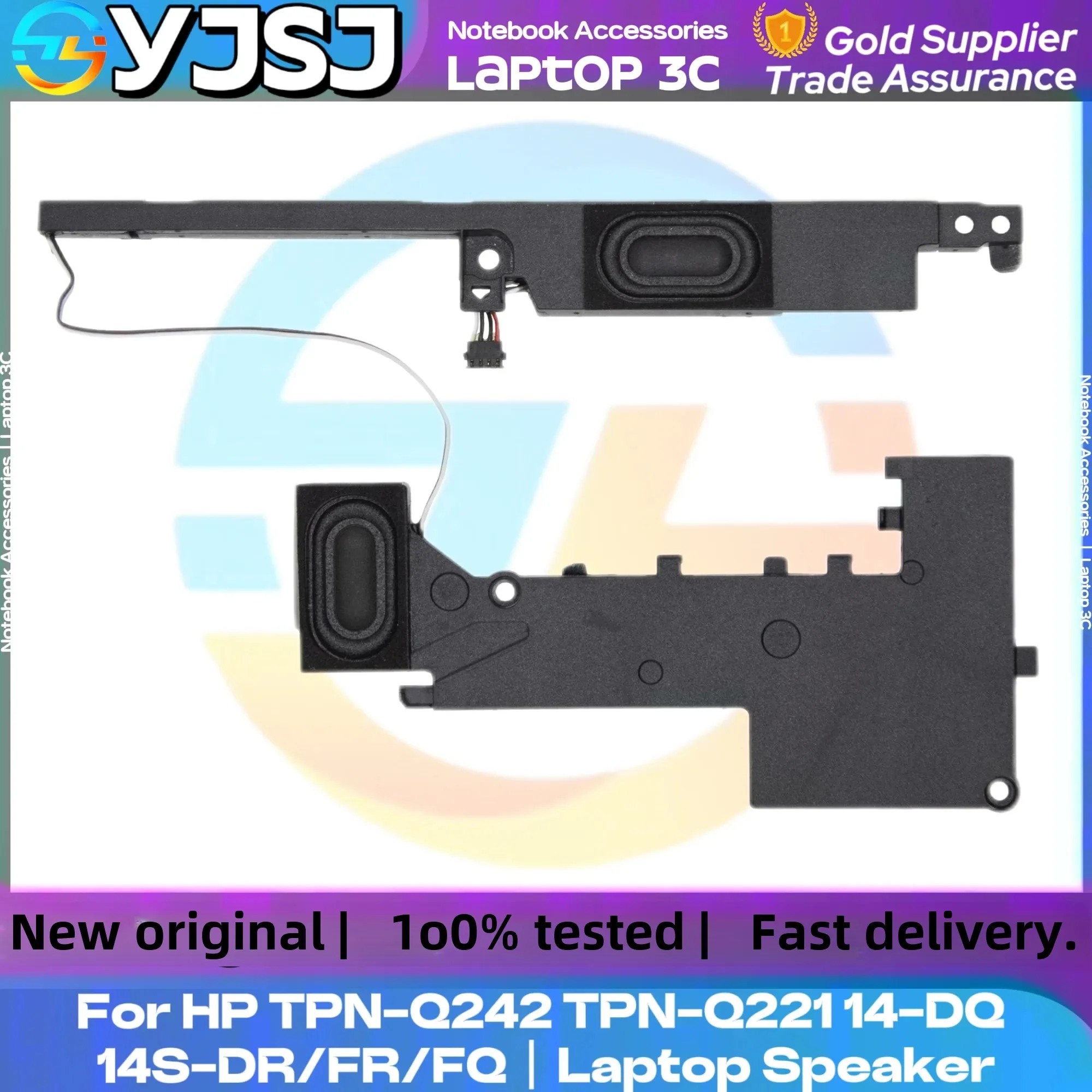 

New Original Laptop Speaker For HP 14S-DR 14S-FR 14S-FQ 14-DQ TPN-Q221 Q222 TPN-Q242 built-in horn audio speaker FYHDNQTA165000