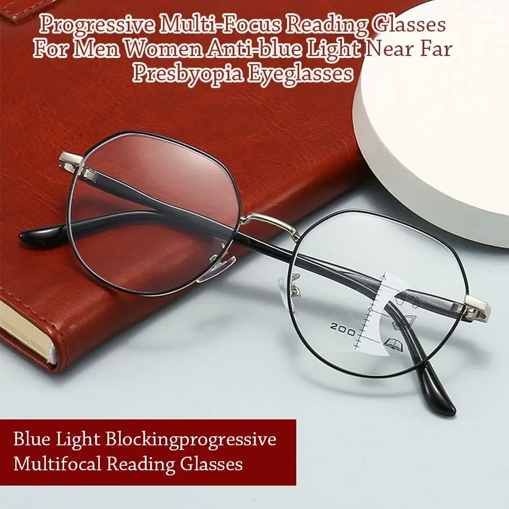 

Multifocal Reading Glasses Progressive Near Far Square Presbyopia Eyeglasses Anti-Blue Light Men Women Computer Eyewear