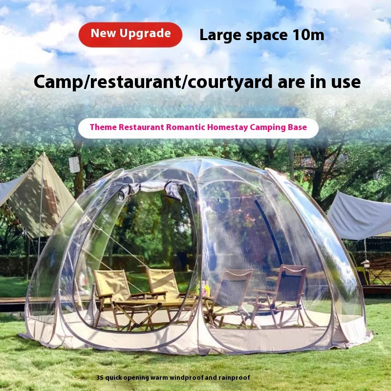 OutdoorTransparent Tent Portable Folding Camping Thickening Tent Starry Sky Bubble House Shade Winter Sunshine Wind/Waterproof