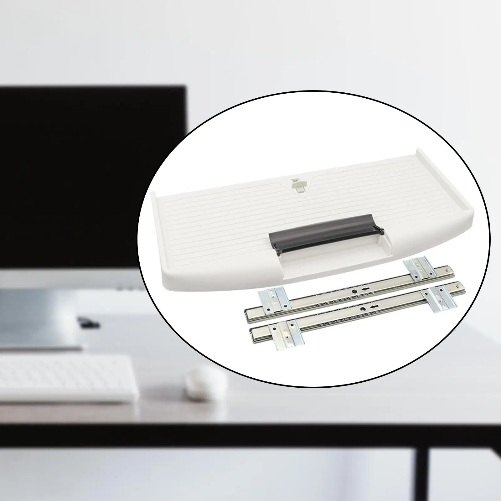 

Under Desk PC Keyboard Drawer Tray Push and Pull Smooth Keyboard Platform