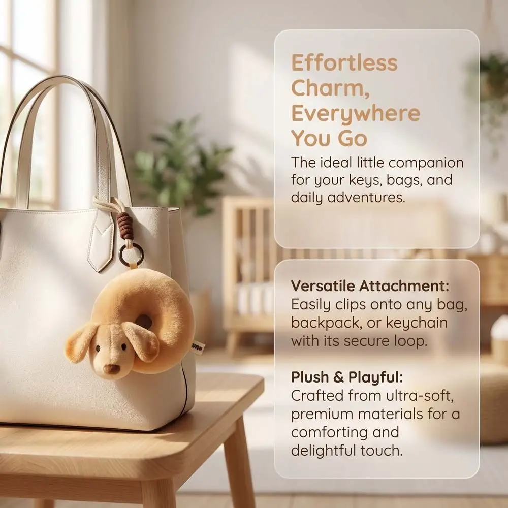 

Fashione PP Cotton Dachshund Animal Cotton Puppy Keychain Soft Cartoon Puppy Pendant Birthday Gift