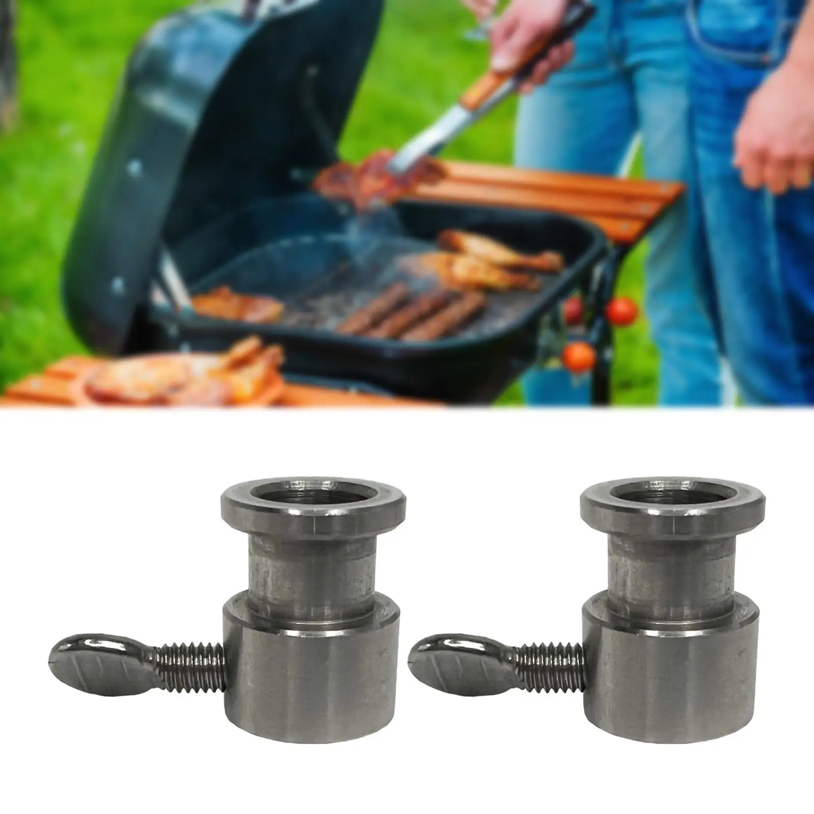 Manga limitadora para parrilla giratoria de 2 piezas, manga para parrilla de barbacoa de acero inoxidable, conveniente, conjunto de límite para barbacoa pequeña