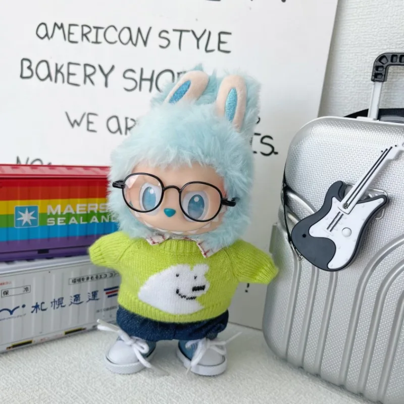 

17CM Pendant Labubu Doll 17cm Labubu Generation 1 2 and 3 Macaron Color System Lovely Multi color Polar Bear Sweater