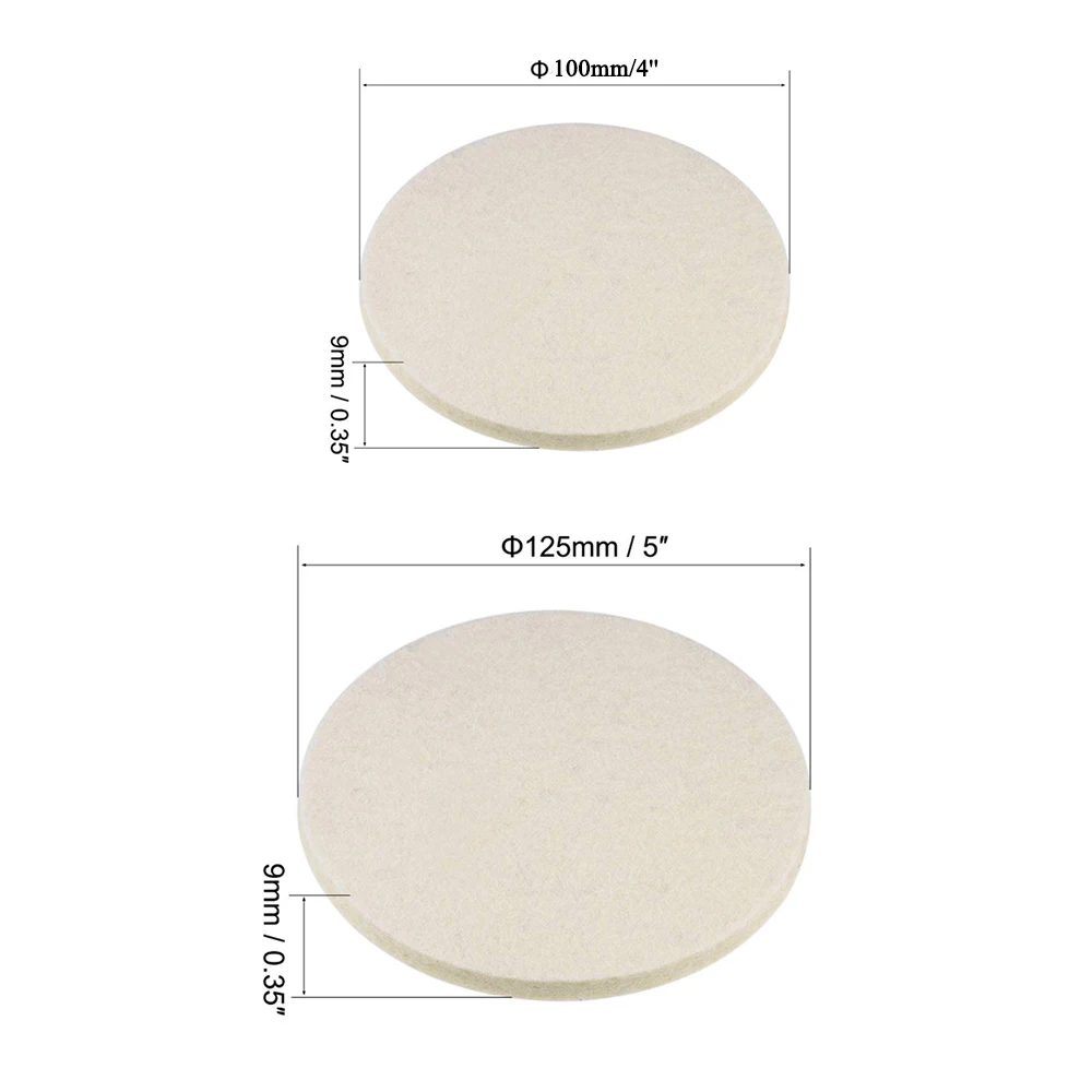 1/4Pcs Flocking Wool Felt ล้อขัด 100 มม.125 มม.ภาษาโปลิชคําล้อ Backing Pad สําหรับสแตนเลสแก้วภาษาโปลิชคําซ่อมรอยขีดข่วน