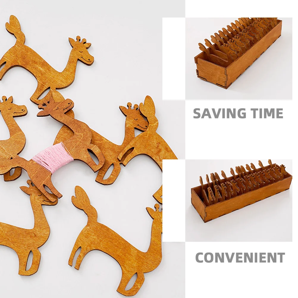 15 قطعة المغزل الخشبية الحرف الخياطة الموضوع بكرة الغزلان شكل مجموعة للتطريز الغزل Diy بها بنفسك مشاريع حامل مُنظِم أداة الخشب #5