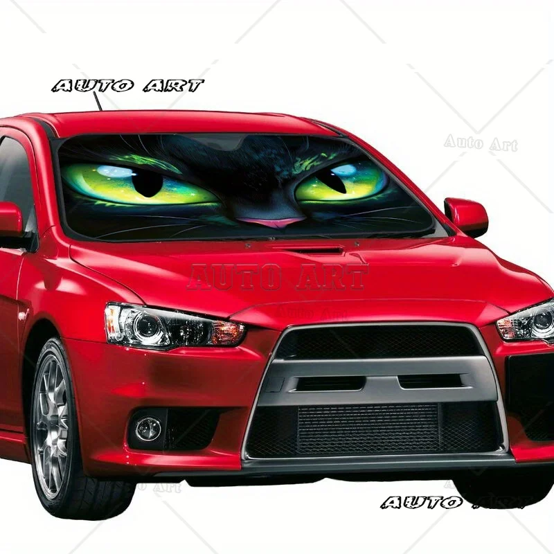 تتميز مظلة عين القطة السوداء الأنيقة على أغطية إكسسوارات حاجب أمامي للزجاج الأمامي غامضة وساحرة #4