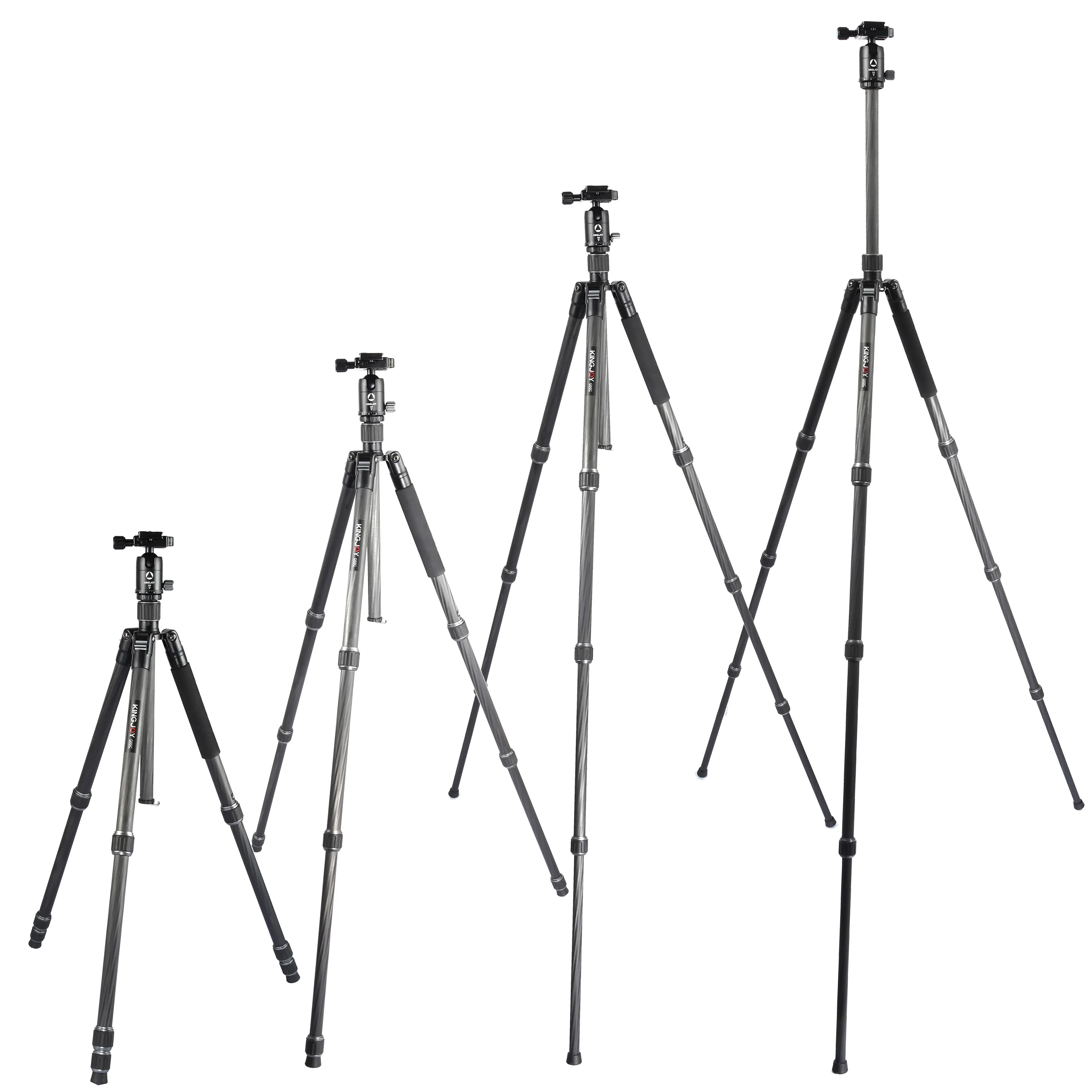 ขาตั้งกล้อง KINGJOY คาร์บอนไฟเบอร์/อะลูมิเนียม น้ำหนักเบา สูง 155 ซม. รับน้ำหนักได้สูงสุด 12 กก. หัวบอลหมุนได้ 360 องศา สำหรับกล้อง Sony/Nikon/Canon DSLR
