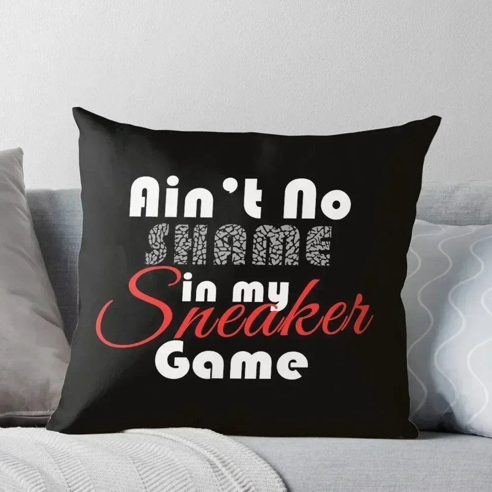 

Ain't No Shame in my Sneaker Game Throw Pillow christmas cushions covers Embroidered Cushion Cover Plaid Sofa pillow