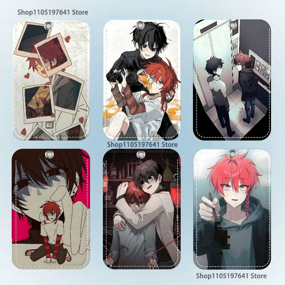 

Game Z-Zeno Remake Pattern 1Pc PU Leather Card Holder Keychain Key Ring Door Lock Access Tags ID Card Case Keychain Card