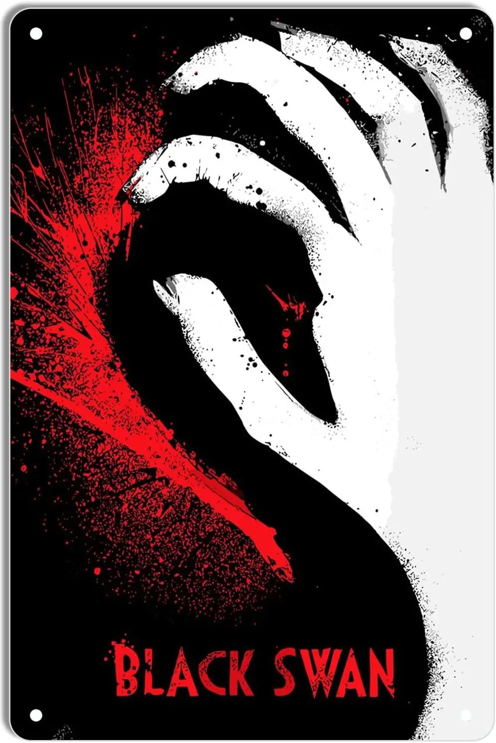 Metal Tin Sign black swan Minimal Movie Posters for Home Theater Decor and Retro Wall Art 8x12 Inch sign