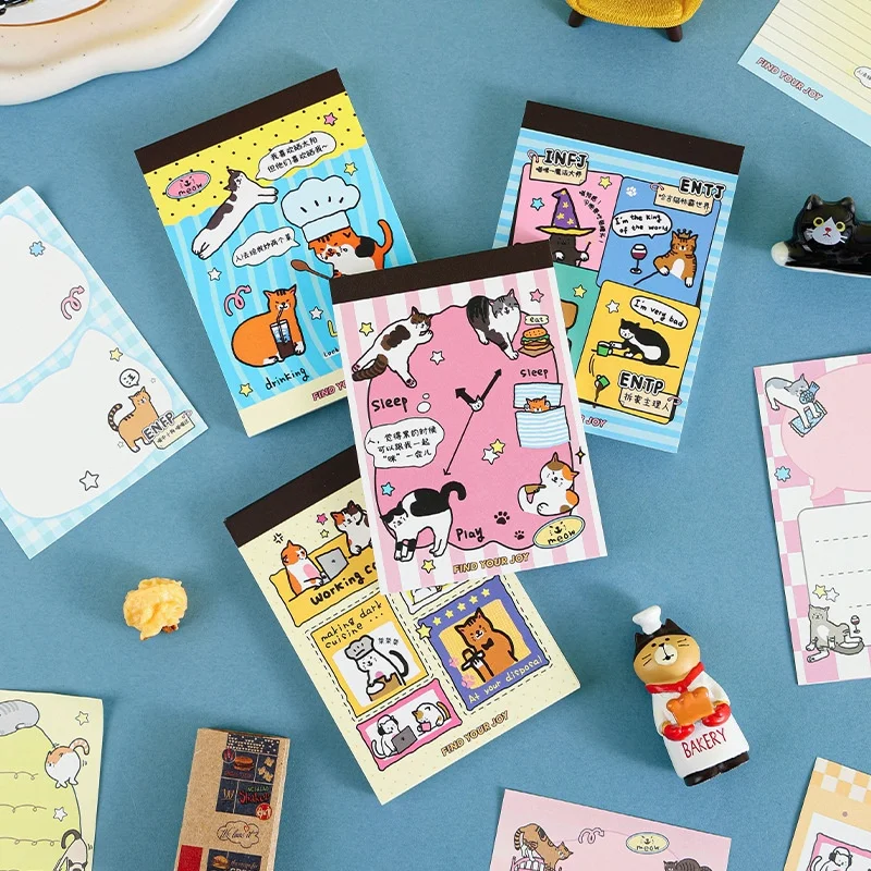 12pcs/lot Kawaii Cat Memo Pad Cute N Times Stationery Label Notepad Bookmark Post School Supplies