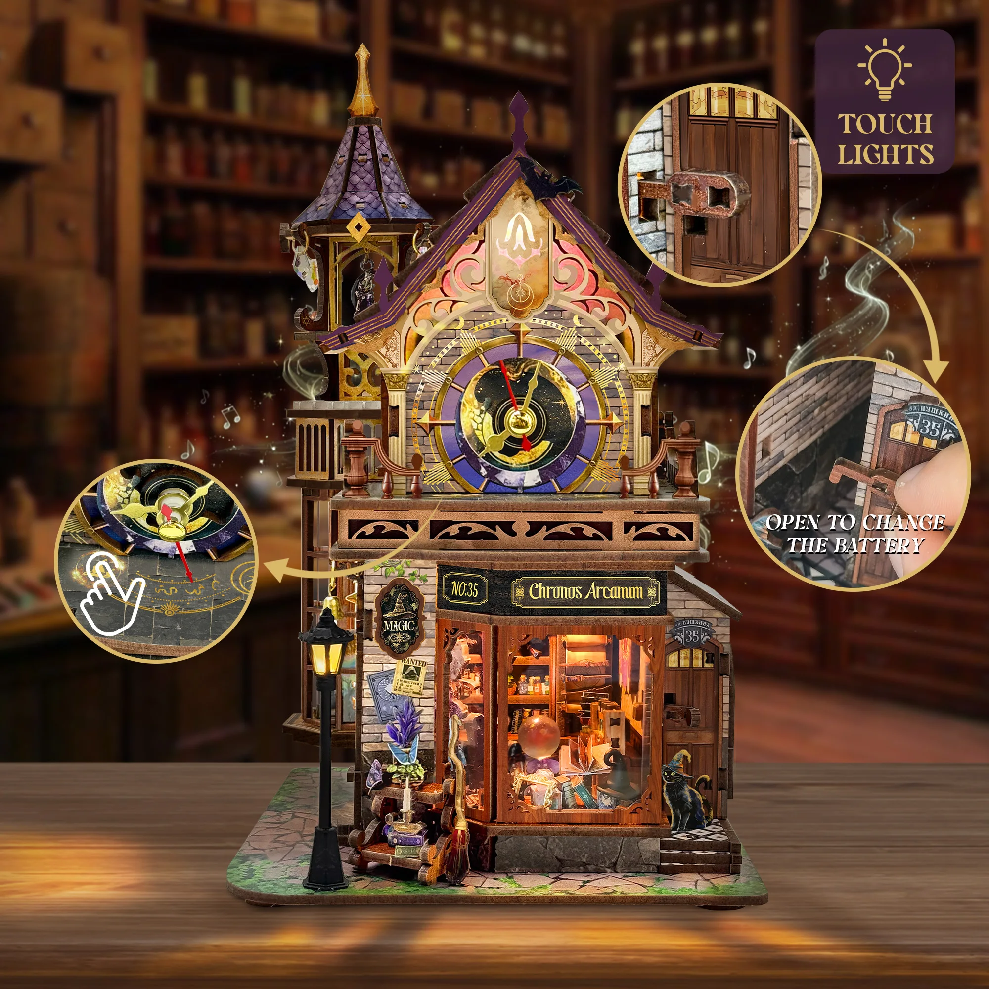 

Hand-assembled model book stand, DIY 3D house model, desk ornament for bedroom, office, or study—perfect gift for family and friends on holidays, Christmas, and more. Time Magic Society SQ-71