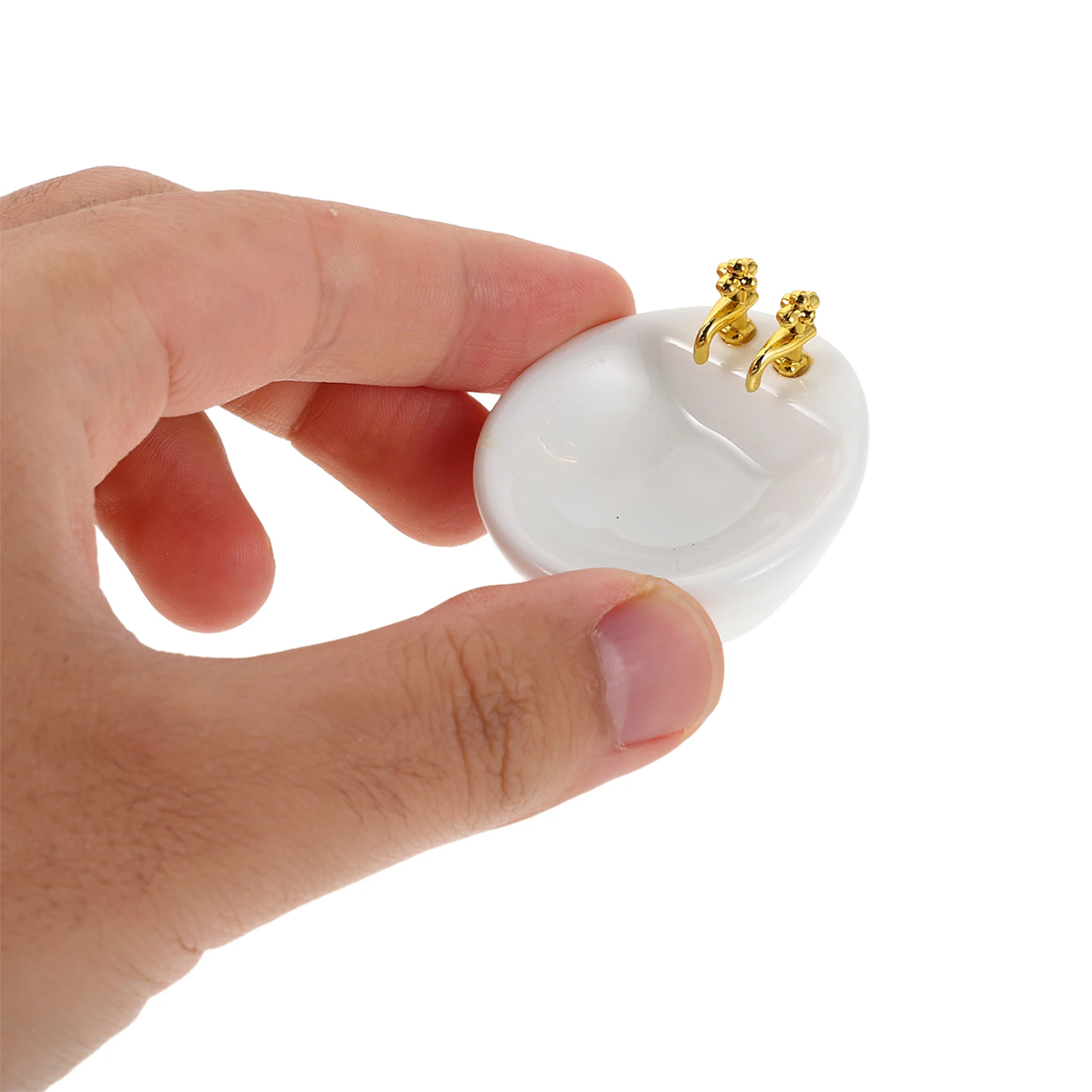 3 pezzi accessori per il bagno della casa delle bambole decorazione lavello ovale decorazione in ceramica mobili in porcellana bianca lavabo ciotola bancone