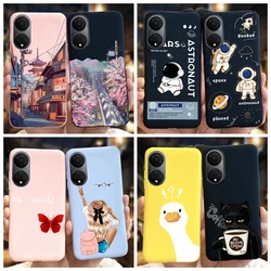 For Honor X7 X7a Case Lovely Duck Astronaut Soft Silicone Matte Phone Cover For Honor X7b CLK-LX1 Funda X 7b X 7a HonorX7 Bumper