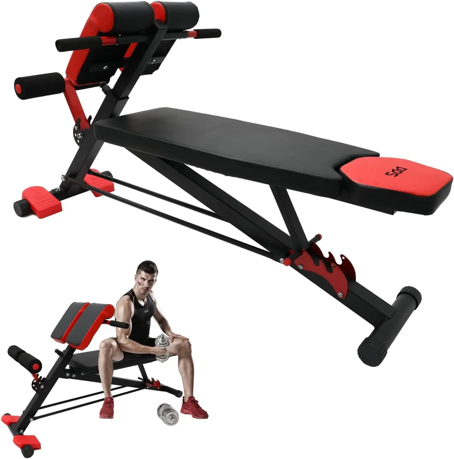 Multifunctional Roman Chair for Exercise 3-in-1 Workout Bench for Back Extension Full-Body Workouts Comprehensive Training Fitne