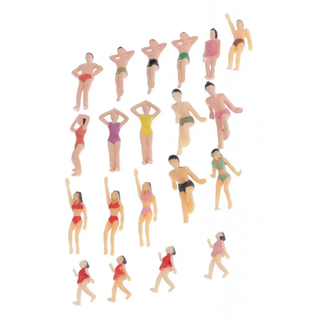 Figuras coloridas do cenário, modelo do cenário, trens, s, ho, 1:50, 20pcs