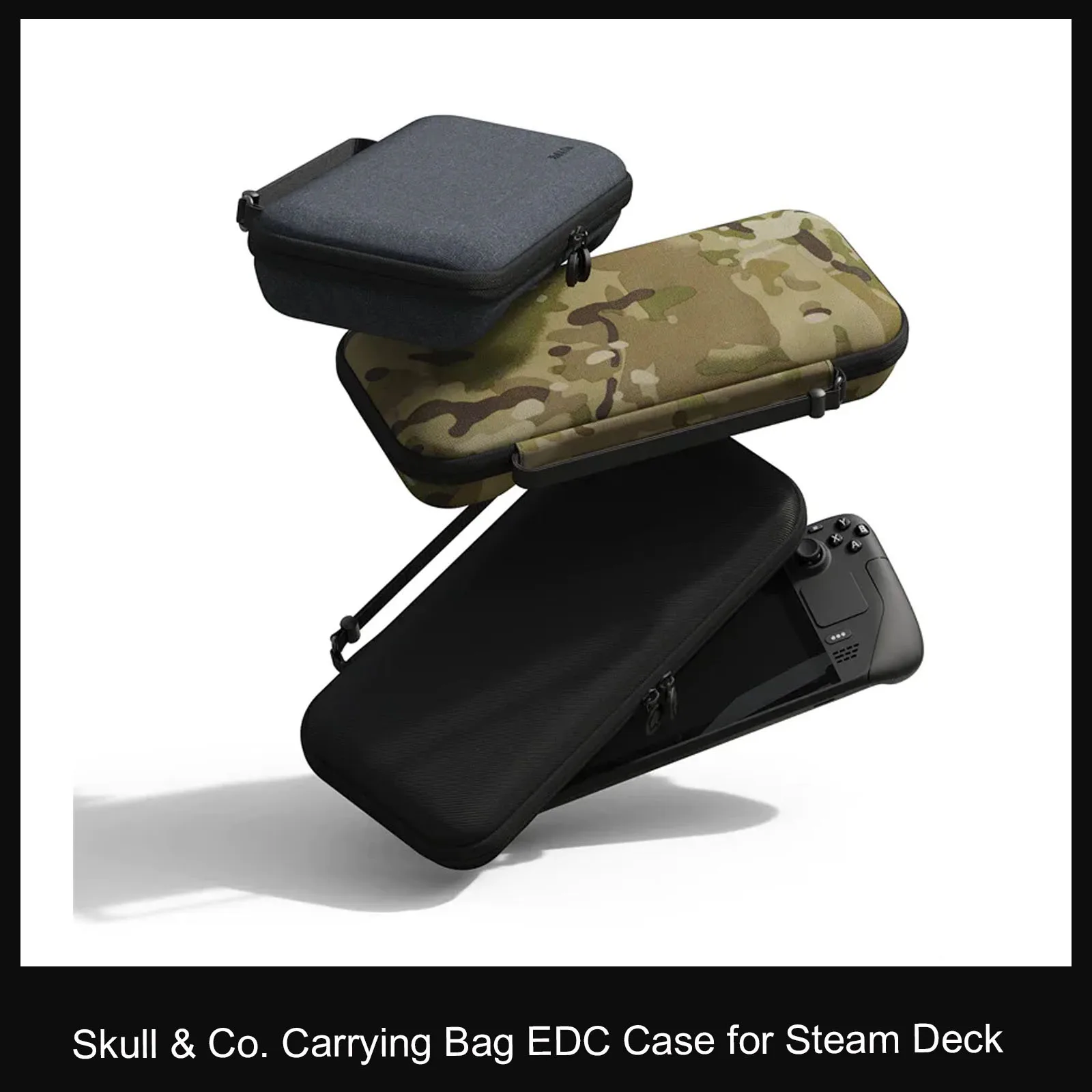 Skull & Co. EDC Case Portable Hard Shell Storage Bag Slim Carrying Pouch Protective Cover for Steam Deck Game Console