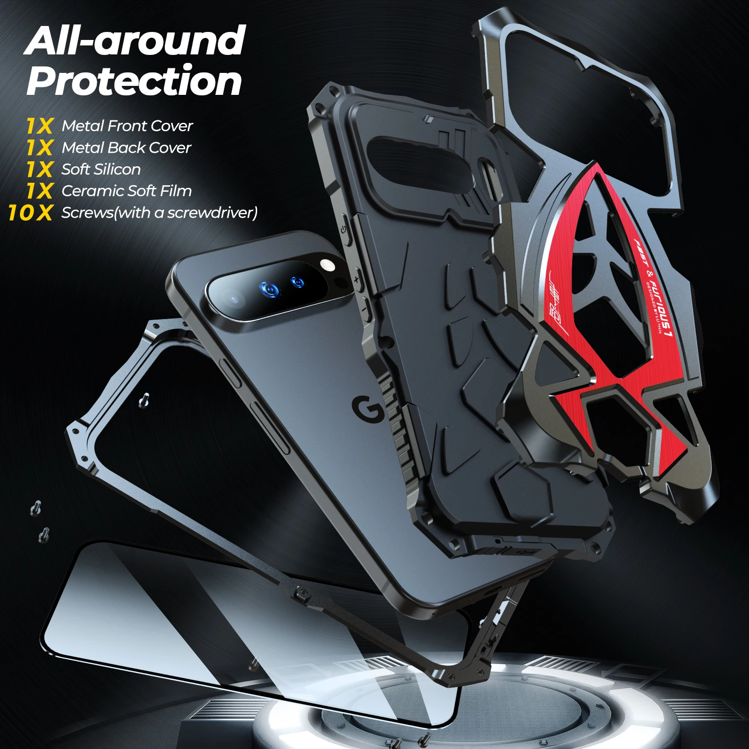 Casing Ponsel Logam Pelindung Tahan Benturan untuk Google Pixel 9 Pro Pixel 10 Pro Penutup Ponsel Perlindungan inklusif