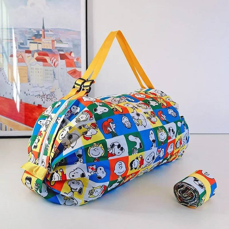 Snoopy Environmental Storage Bag Card Ventilated Piano Pleat Shopping Shoulder Bag Handbag Travel tote messenger bag