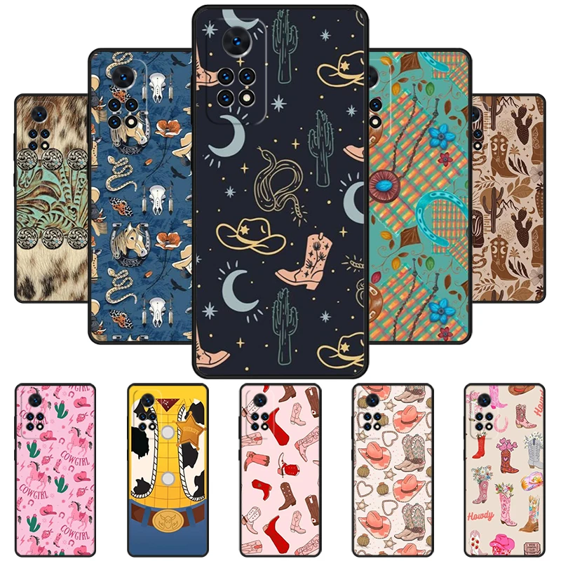 Cowboy Cowgirl Howdy Western Boho Phone Case For Redmi Note 11 EPro 11S 10T 9S Promax 8 Pro Xiaomi Mi 10 11 12X 12S Ultra Cover