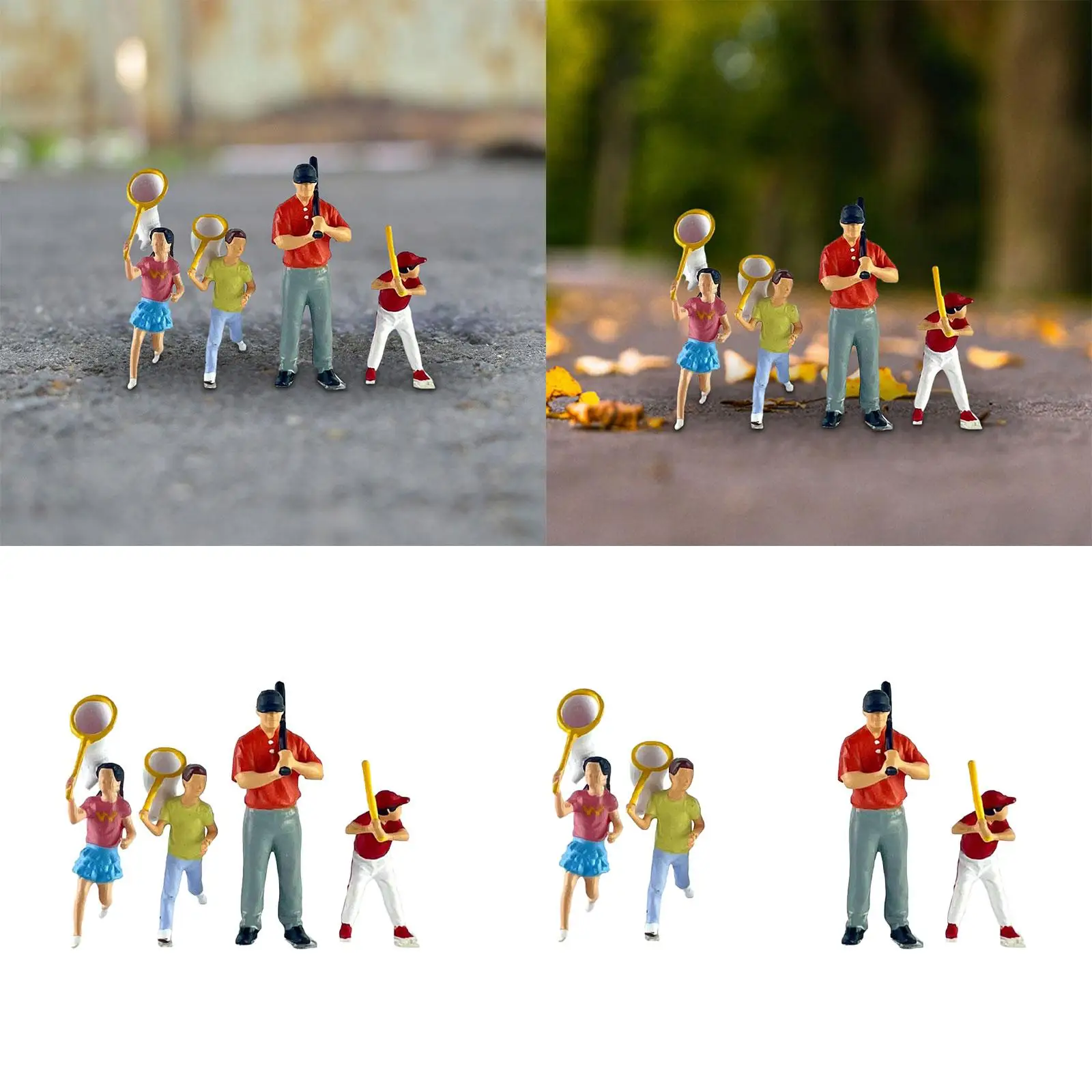 1/64 Scale People Figures Miniature Scene Decor Desk Decoration Tiny People Model for Micro Landscapes Accessories Ornament