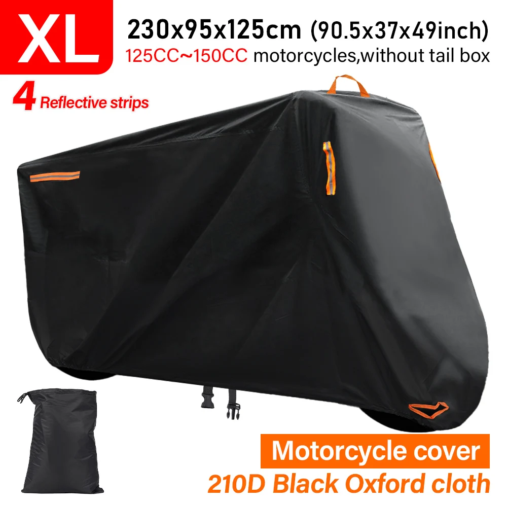 

Universal 210D Motorcycle Cover Waterproof Outdoor Protection Against Dust Debris Uv Protection Oxford for All Season