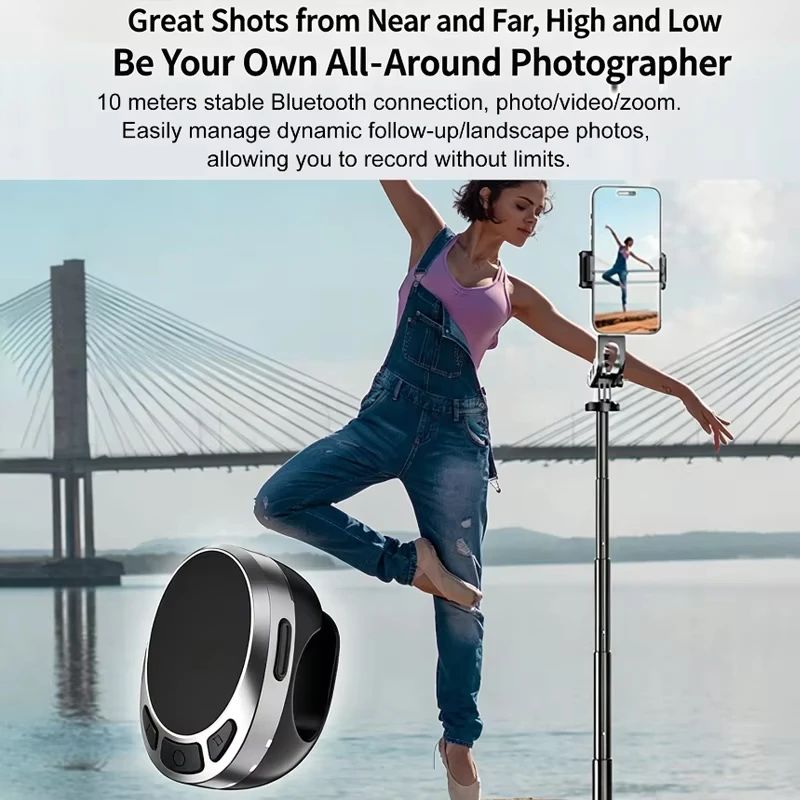 Bluetooth Ring Mouse Smartphone Remote Control Touch Button Remote Selfie Video Scrolling Tiktok Page Turner For iOS Android