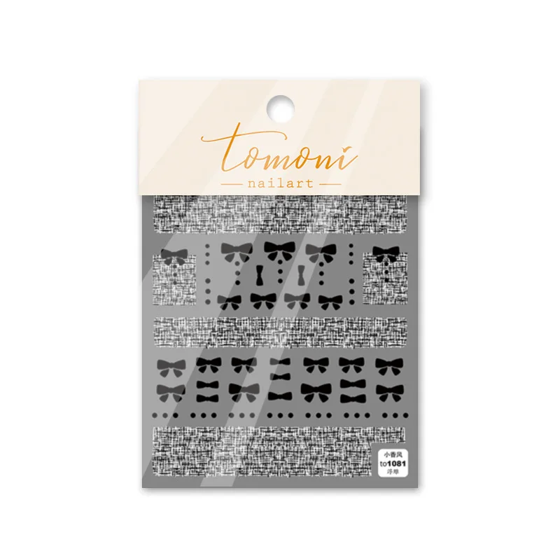 1 pcs 5d weich geprägte weiße schwarze Vintage Hahnen tritt bogen kleber Nail Art Aufkleber Aufkleber Maniküre dekorative Nagel aufkleber