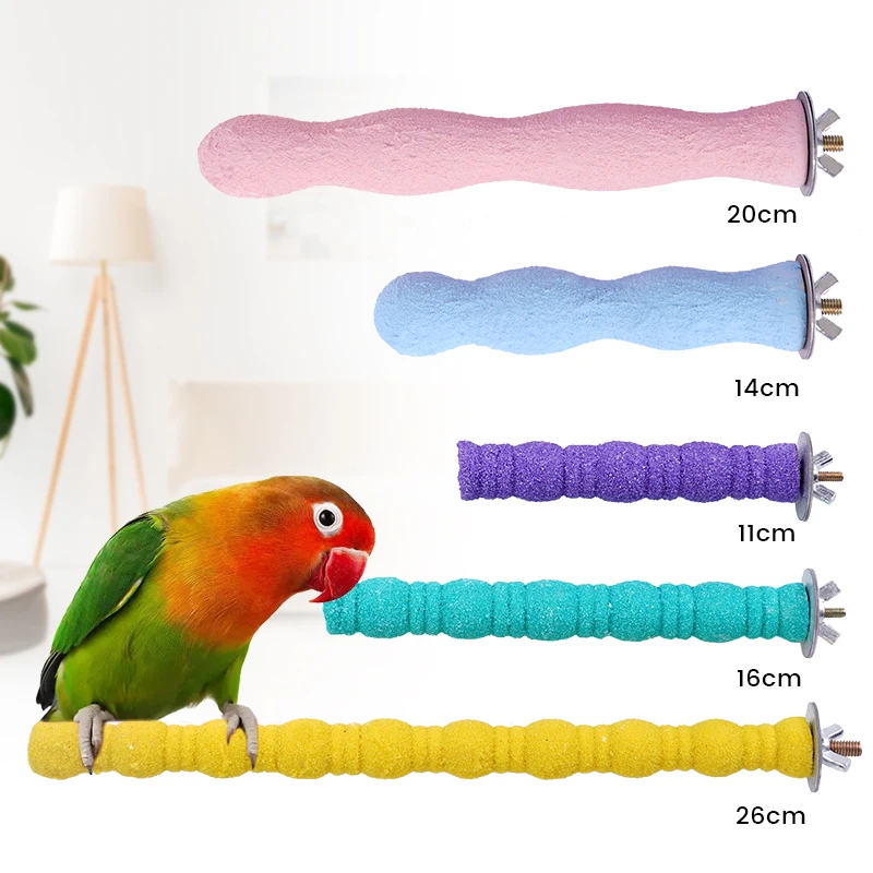 1Pc Parrot Perching Station Platform Pet Bird Molar Stick Grinding Bird Claw Cage Toy Pet Bird Supplies