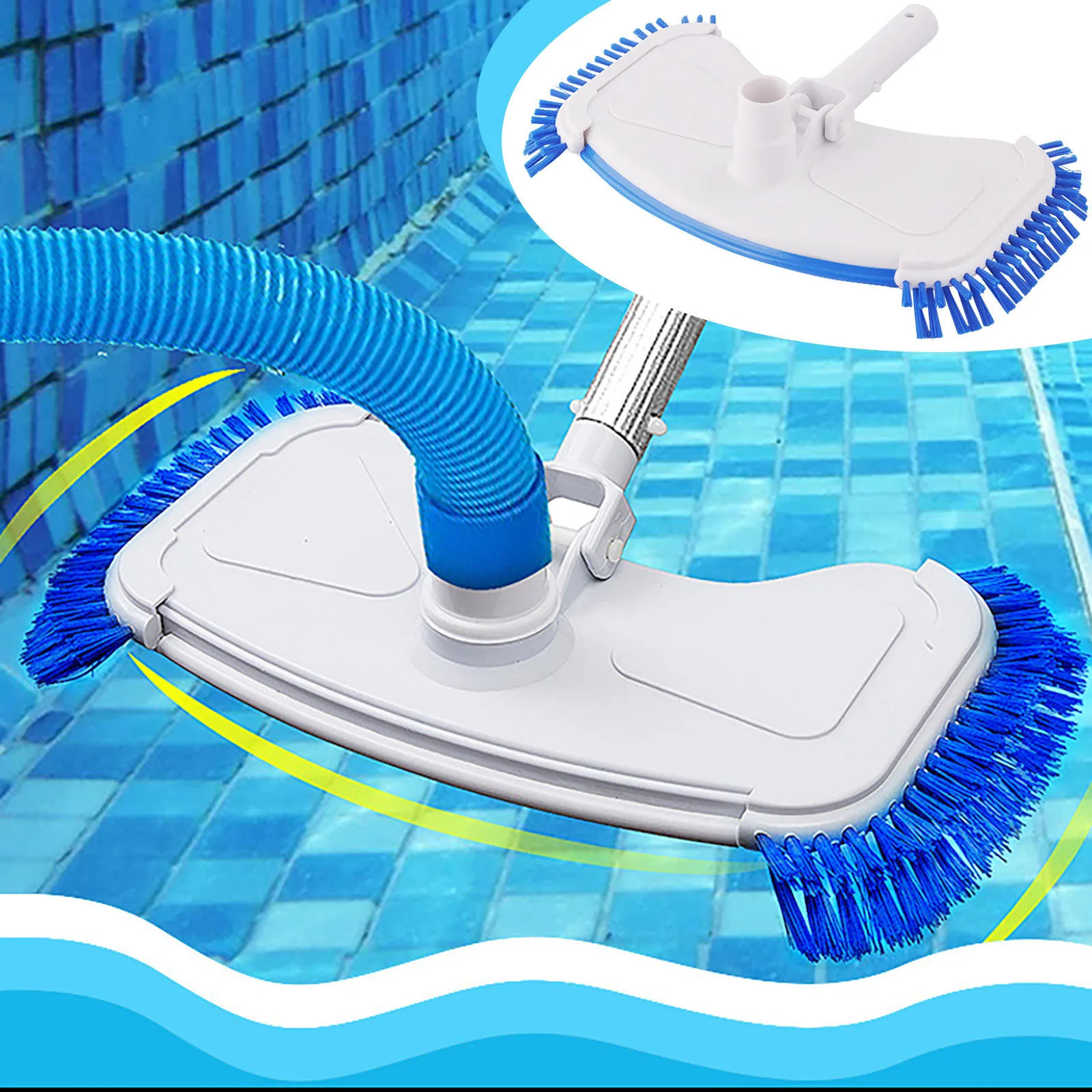 Swimming Pool Curved Vacuum Cleaner Suction Head Save Labour Bath Spas Hotel Shower Cleaning Brush Swimming Pool Cleaning Tools