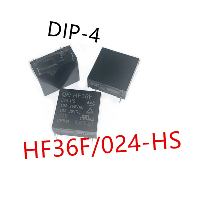 10piece  HF36F/005-HS 、HF36F/012-HS 、HF36F/024-HS  DIP-4  10A  New power relay  HF36F-005-HS 、HF36F-012-HS 、HF36F-024-HS