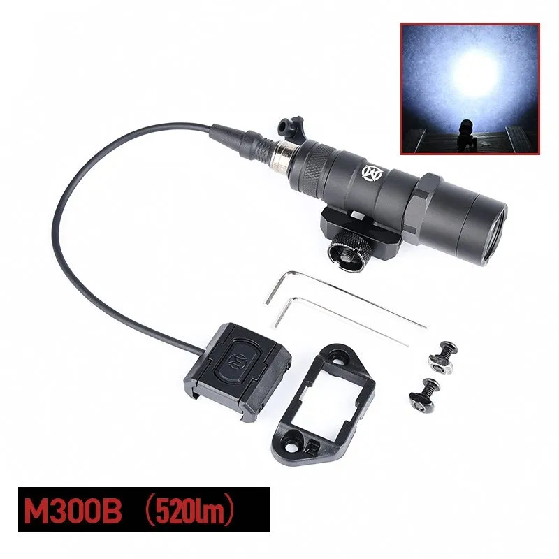 WADSN M300B MINI Scout Light Set 520Lumens M300b Flashlight M300 Hunting Weapon Spotlight Remote Constant Switch Fit 20mm Rail