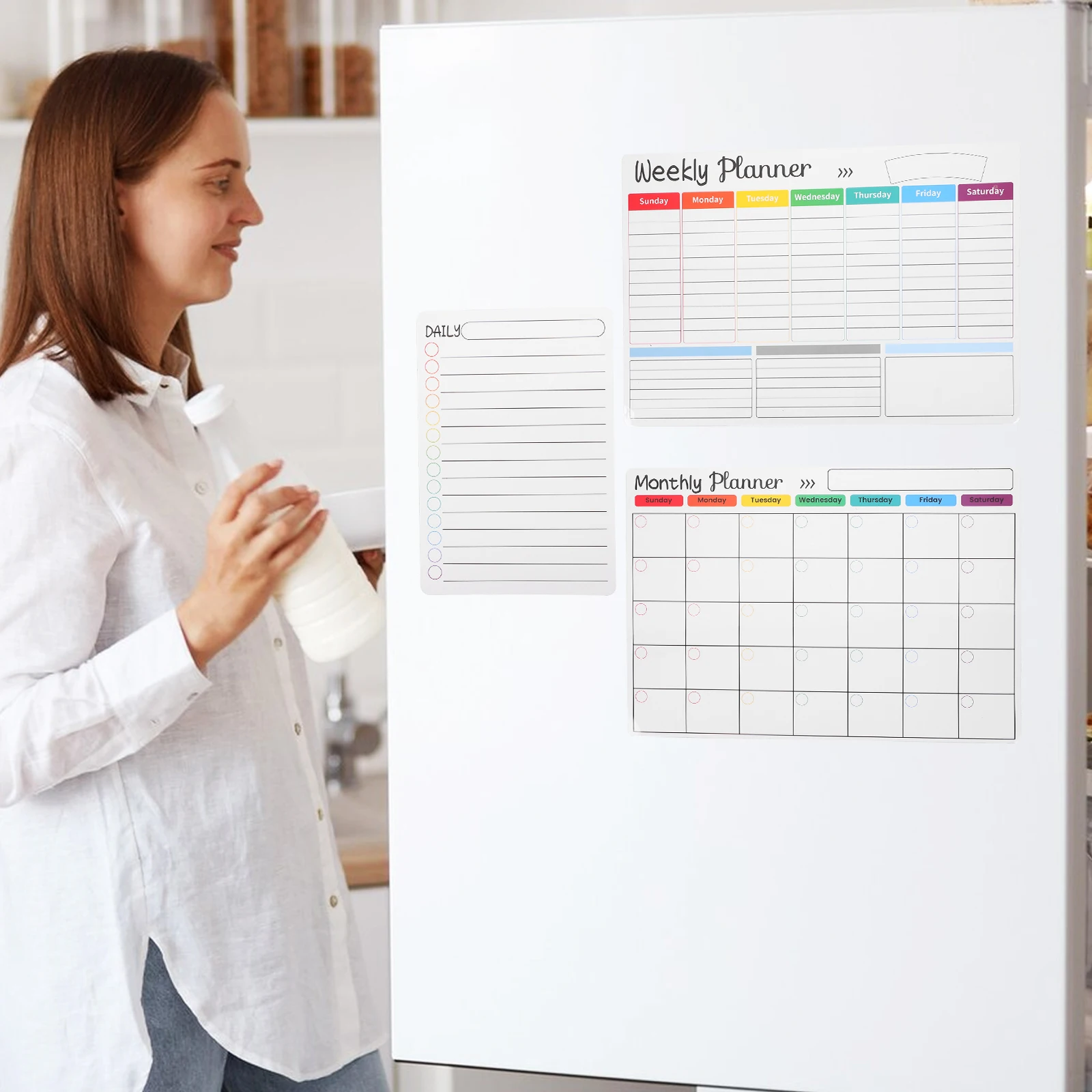 

Magnetic Whiteboard Wall Stickers Desktop Dry Erase Set Daily Planning Schedule Plastic Shopping