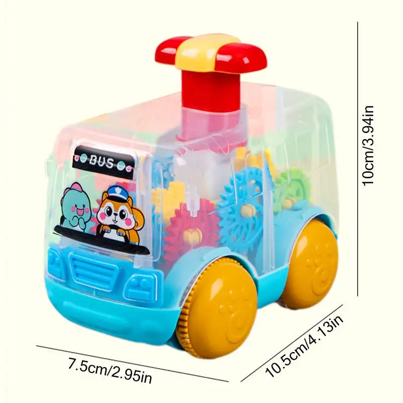 Press Toy Car Transparent Cute Press And Go Gear Car Early Development Supplies Portable Interactive Multifunctional Car Toys