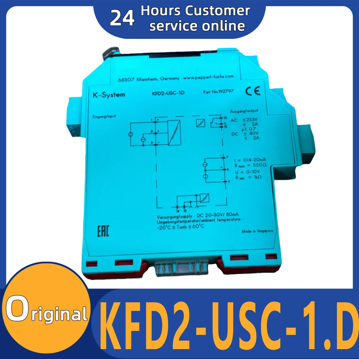 

Brand new original safety isolation barrier KFD2-USC-1.D KFD2-WAC2-EX1.D KFD2-SH-EX1.T.OP