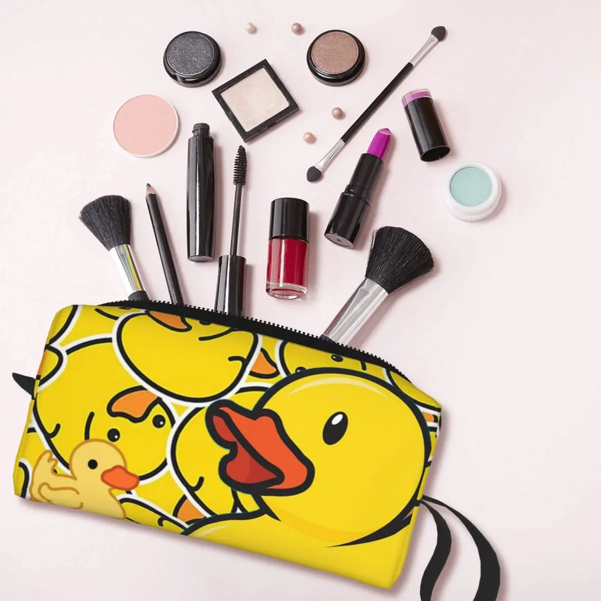 Cute Rubber Duck Makeup Bag Cosmetic Organizer Storage Dopp Kit Toiletry Cosmetic Bag for Women Beauty Travel Pencil Case